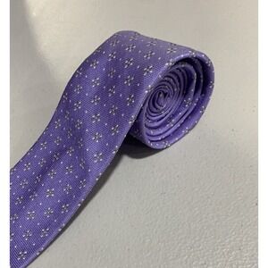 Brooks Brothers Men's Pointed Woven Silk Tie Purple White Floral Flower